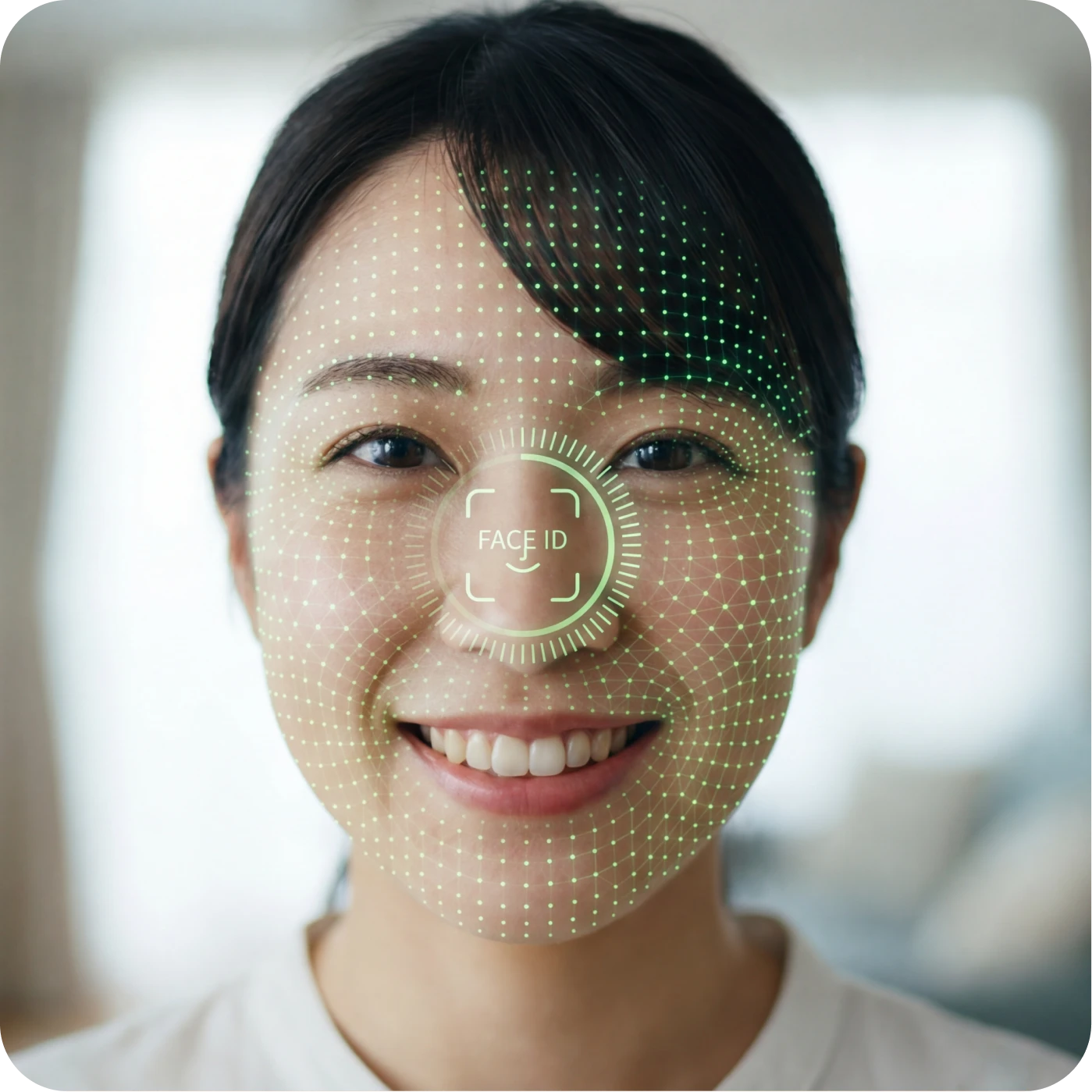 カメラ撮影で肌状態をセンシングしているイメージ画像